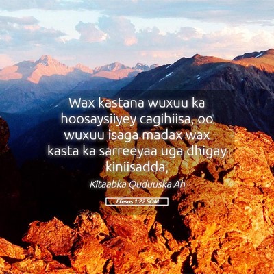 Picture 05 - Efesos 1:22 SOM - Wax kastana wuxuu ka hoosaysiiyey cagihiisa, oo - Bible Verse Picture