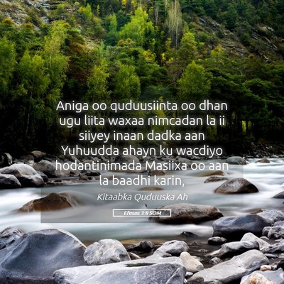 Picture 05 - Efesos 3:8 SOM - Aniga oo quduusiinta oo dhan ugu liita waxaa - Bible Verse Picture