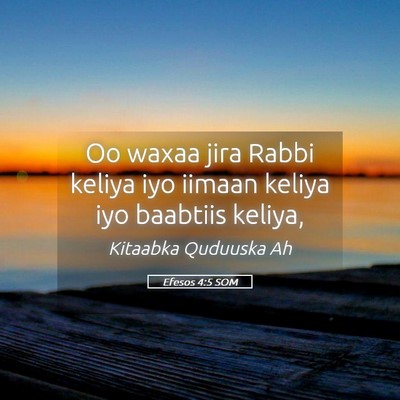 Picture 05 - Efesos 4:5 SOM - Oo waxaa jira Rabbi keliya iyo iimaan keliya iyo - Bible Verse Picture