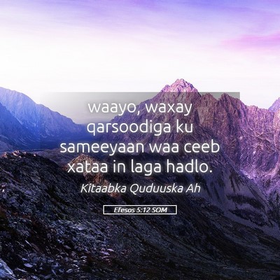 Picture 05 - Efesos 5:12 SOM - waayo, waxay qarsoodiga ku sameeyaan waa ceeb - Bible Verse Picture