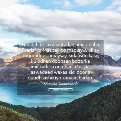 Picture 05 - Esteer 1:18 SOM - Haddaba isla maantadan amiiradaha Faaris iyo - Bible Verse Picture