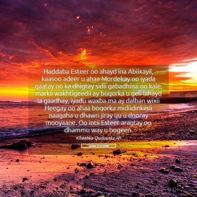Picture 05 - Esteer 2:15 SOM - Haddaba Esteer oo ahayd ina Abiixayil, kaasoo - Bible Verse Picture