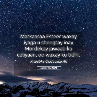 Picture 05 - Esteer 4:15 SOM - Markaasaa Esteer waxay iyaga u sheegtay inay - Bible Verse Picture