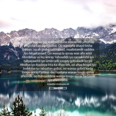 Picture 05 - Esteer 8:9 SOM - Oo markaasaa isla wakhtigaasba waxaa loo yeedhay - Bible Verse Picture