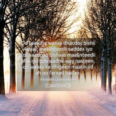 Picture 05 - Esteer 9:17 SOM - Oo taasuna waxay dhacday bishii Adaar, - Bible Verse Picture