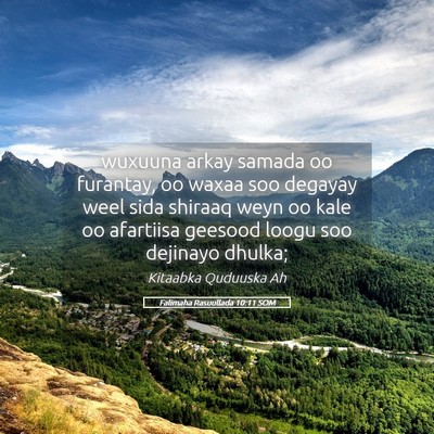 Picture 05 - Falimaha Rasuullada 10:11 SOM - wuxuuna arkay samada oo furantay, oo waxaa soo - Bible Verse Picture