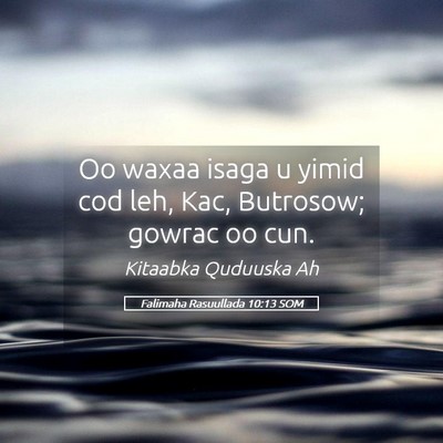 Picture 05 - Falimaha Rasuullada 10:13 SOM - Oo waxaa isaga u yimid cod leh, Kac, Butrosow; - Bible Verse Picture