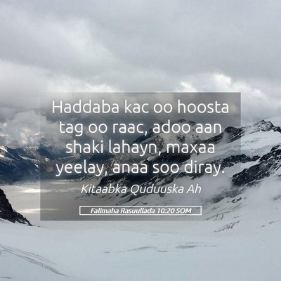 Picture 05 - Falimaha Rasuullada 10:20 SOM - Haddaba kac oo hoosta tag oo raac, adoo aan shaki - Bible Verse Picture