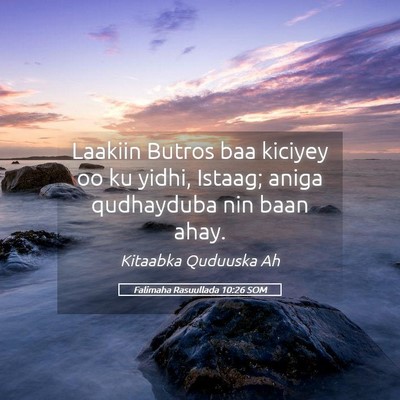 Picture 05 - Falimaha Rasuullada 10:26 SOM - Laakiin Butros baa kiciyey oo ku yidhi, Istaag; - Bible Verse Picture
