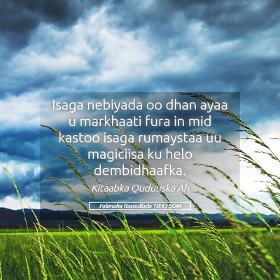 Picture 05 - Falimaha Rasuullada 10:43 SOM - Isaga nebiyada oo dhan ayaa u markhaati fura in - Bible Verse Picture
