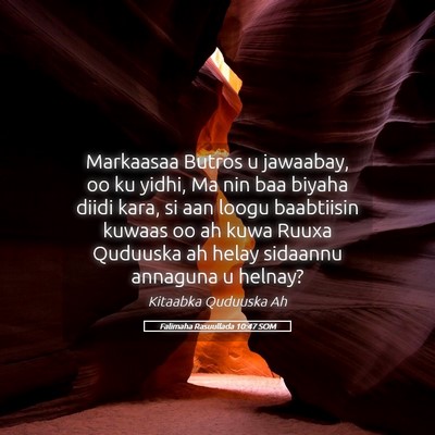 Picture 05 - Falimaha Rasuullada 10:47 SOM - Markaasaa Butros u jawaabay, oo ku yidhi, Ma nin - Bible Verse Picture