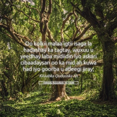 Picture 05 - Falimaha Rasuullada 10:7 SOM - Oo kolkii malaa'igtii isaga la hadashay ka - Bible Verse Picture