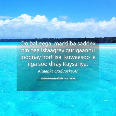 Picture 05 - Falimaha Rasuullada 11:11 SOM - Oo bal eega, markiiba saddex nin baa istaagtay - Bible Verse Picture