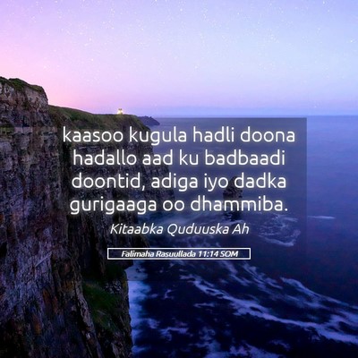 Picture 05 - Falimaha Rasuullada 11:14 SOM - kaasoo kugula hadli doona hadallo aad ku badbaadi - Bible Verse Picture
