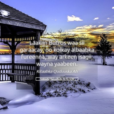 Picture 05 - Falimaha Rasuullada 12:16 SOM - Laakiin Butros waa sii garaacay, oo kolkay - Bible Verse Picture