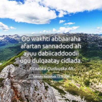 Picture 05 - Falimaha Rasuullada 13:18 SOM - Oo wakhti abbaaraha afartan sannadood ah ayuu - Bible Verse Picture