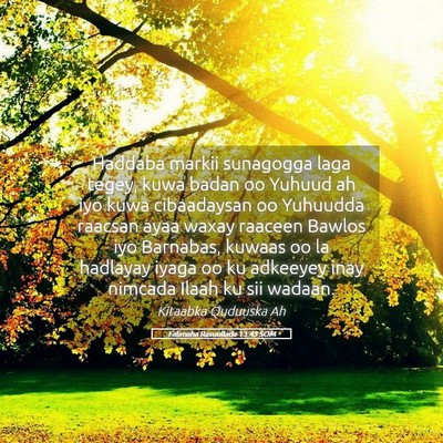 Picture 05 - Falimaha Rasuullada 13:43 SOM - Haddaba markii sunagogga laga tegey, kuwa badan - Bible Verse Picture