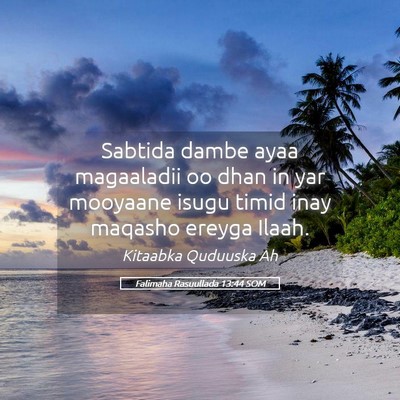 Picture 05 - Falimaha Rasuullada 13:44 SOM - Sabtida dambe ayaa magaaladii oo dhan in yar - Bible Verse Picture