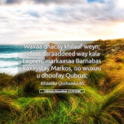 Picture 05 - Falimaha Rasuullada 15:39 SOM - Waxaa dhacay khilaaf weyn; sidaas daraaddeed way - Bible Verse Picture