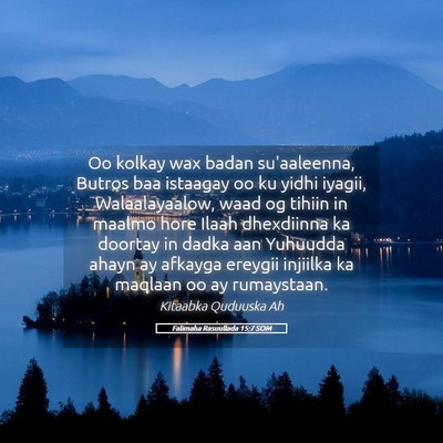 Picture 05 - Falimaha Rasuullada 15:7 SOM - Oo kolkay wax badan su'aaleenna, Butros baa - Bible Verse Picture