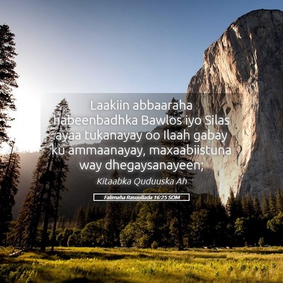 Picture 05 - Falimaha Rasuullada 16:25 SOM - Laakiin abbaaraha habeenbadhka Bawlos iyo Silas - Bible Verse Picture