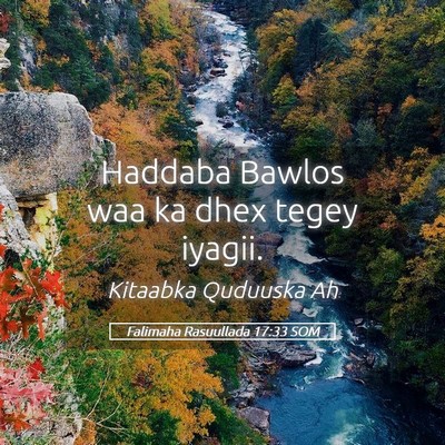 Picture 05 - Falimaha Rasuullada 17:33 SOM - Haddaba Bawlos waa ka dhex tegey - Bible Verse Picture