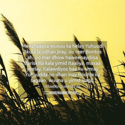 Picture 05 - Falimaha Rasuullada 18:2 SOM - Meeshaasna wuxuu ka helay Yuhuudi Akula la odhan - Bible Verse Picture