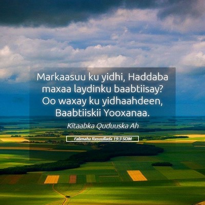 Picture 05 - Falimaha Rasuullada 19:3 SOM - Markaasuu ku yidhi, Haddaba maxaa laydinku - Bible Verse Picture