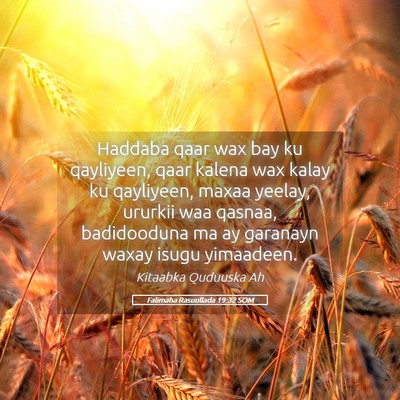 Picture 05 - Falimaha Rasuullada 19:32 SOM - Haddaba qaar wax bay ku qayliyeen, qaar kalena - Bible Verse Picture