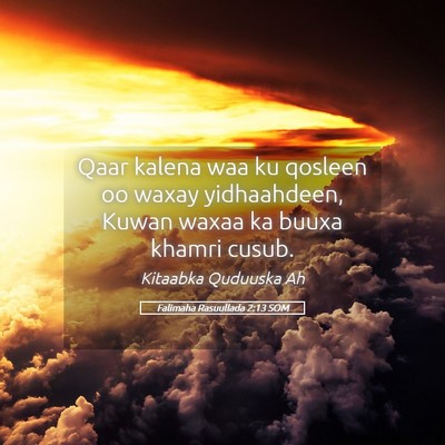 Picture 05 - Falimaha Rasuullada 2:13 SOM - Qaar kalena waa ku qosleen oo waxay yidhaahdeen, - Bible Verse Picture