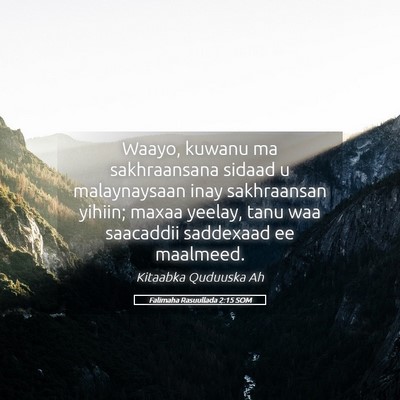 Picture 05 - Falimaha Rasuullada 2:15 SOM - Waayo, kuwanu ma sakhraansana sidaad u - Bible Verse Picture