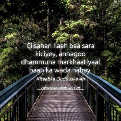 Picture 05 - Falimaha Rasuullada 2:32 SOM - Ciisahan Ilaah baa sara kiciyey, annagoo dhammuna - Bible Verse Picture