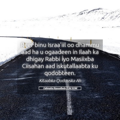Picture 05 - Falimaha Rasuullada 2:36 SOM - Reer binu Israa'iil oo dhammu aad ha u ogaadeen - Bible Verse Picture