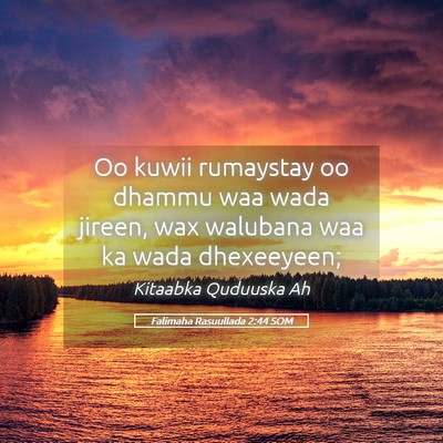 Picture 05 - Falimaha Rasuullada 2:44 SOM - Oo kuwii rumaystay oo dhammu waa wada jireen, wax - Bible Verse Picture