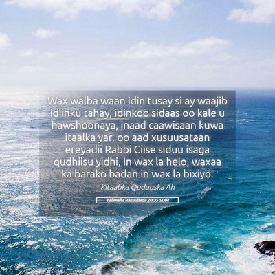 Picture 05 - Falimaha Rasuullada 20:35 SOM - Wax walba waan idin tusay si ay waajib idiinku - Bible Verse Picture
