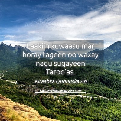 Picture 05 - Falimaha Rasuullada 20:5 SOM - Laakiin kuwaasu mar horay tageen oo waxay nagu - Bible Verse Picture