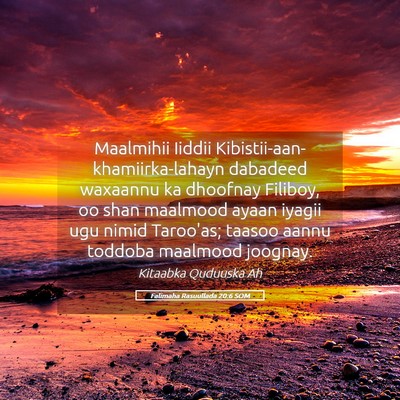 Picture 05 - Falimaha Rasuullada 20:6 SOM - Maalmihii Iiddii Kibistii-aan-khamiirka-lahayn - Bible Verse Picture
