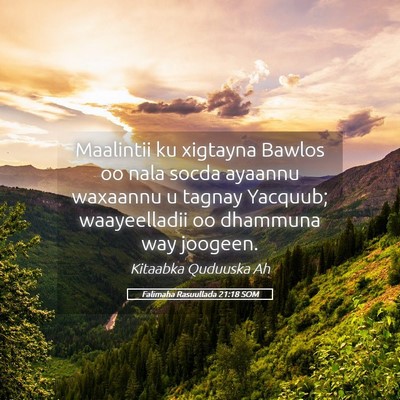 Picture 05 - Falimaha Rasuullada 21:18 SOM - Maalintii ku xigtayna Bawlos oo nala socda - Bible Verse Picture