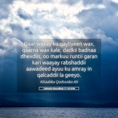 Picture 05 - Falimaha Rasuullada 21:34 SOM - Qaar waxay ku qayliyeen wax, qaarna wax kale, - Bible Verse Picture