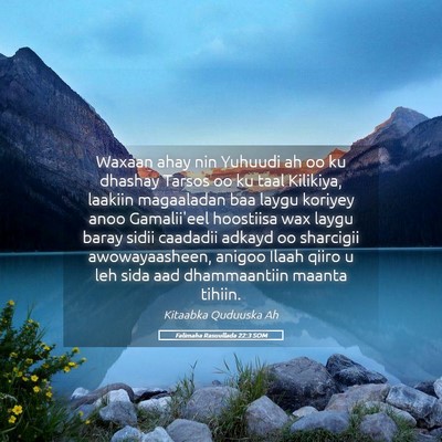 Picture 05 - Falimaha Rasuullada 22:3 SOM - Waxaan ahay nin Yuhuudi ah oo ku dhashay Tarsos - Bible Verse Picture