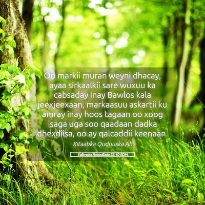 Picture 05 - Falimaha Rasuullada 23:10 SOM - Oo markii muran weyni dhacay, ayaa sirkaalkii - Bible Verse Picture