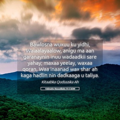 Picture 05 - Falimaha Rasuullada 23:5 SOM - Bawlosna wuxuu ku yidhi, Walaalayaalow, anigu ma - Bible Verse Picture