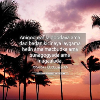 Picture 05 - Falimaha Rasuullada 24:12 SOM - Anigoo qof la doodaya ama dad badan kicinaya - Bible Verse Picture