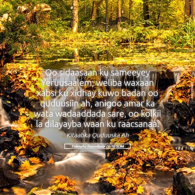 Picture 05 - Falimaha Rasuullada 26:10 SOM - Oo sidaasaan ku sameeyey Yeruusaalem; weliba - Bible Verse Picture