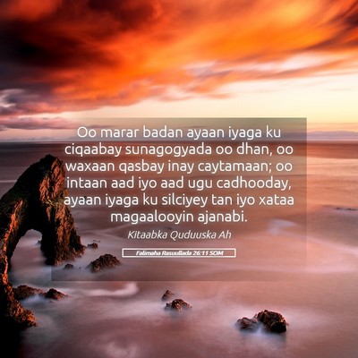 Picture 05 - Falimaha Rasuullada 26:11 SOM - Oo marar badan ayaan iyaga ku ciqaabay - Bible Verse Picture
