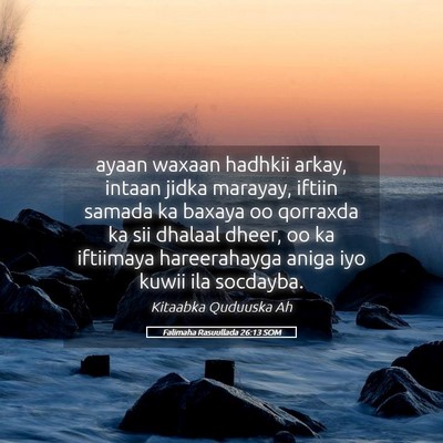 Picture 05 - Falimaha Rasuullada 26:13 SOM - ayaan waxaan hadhkii arkay, intaan jidka marayay, - Bible Verse Picture