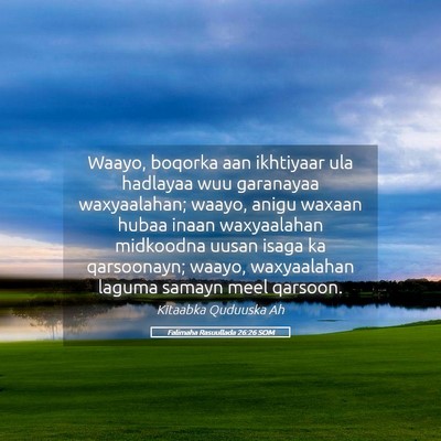 Picture 05 - Falimaha Rasuullada 26:26 SOM - Waayo, boqorka aan ikhtiyaar ula hadlayaa wuu - Bible Verse Picture
