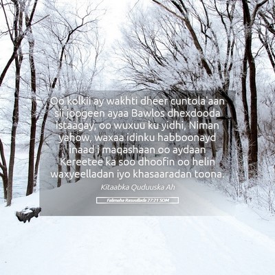 Picture 05 - Falimaha Rasuullada 27:21 SOM - Oo kolkii ay wakhti dheer cuntola'aan sii joogeen - Bible Verse Picture