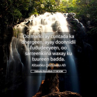Picture 05 - Falimaha Rasuullada 27:38 SOM - Oo markii ay cuntada ka dhergeen, ayay doonnidii - Bible Verse Picture