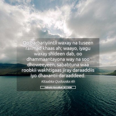 Picture 05 - Falimaha Rasuullada 28:2 SOM - Oo barbariyiintii waxay na tuseen raxmad khaas - Bible Verse Picture